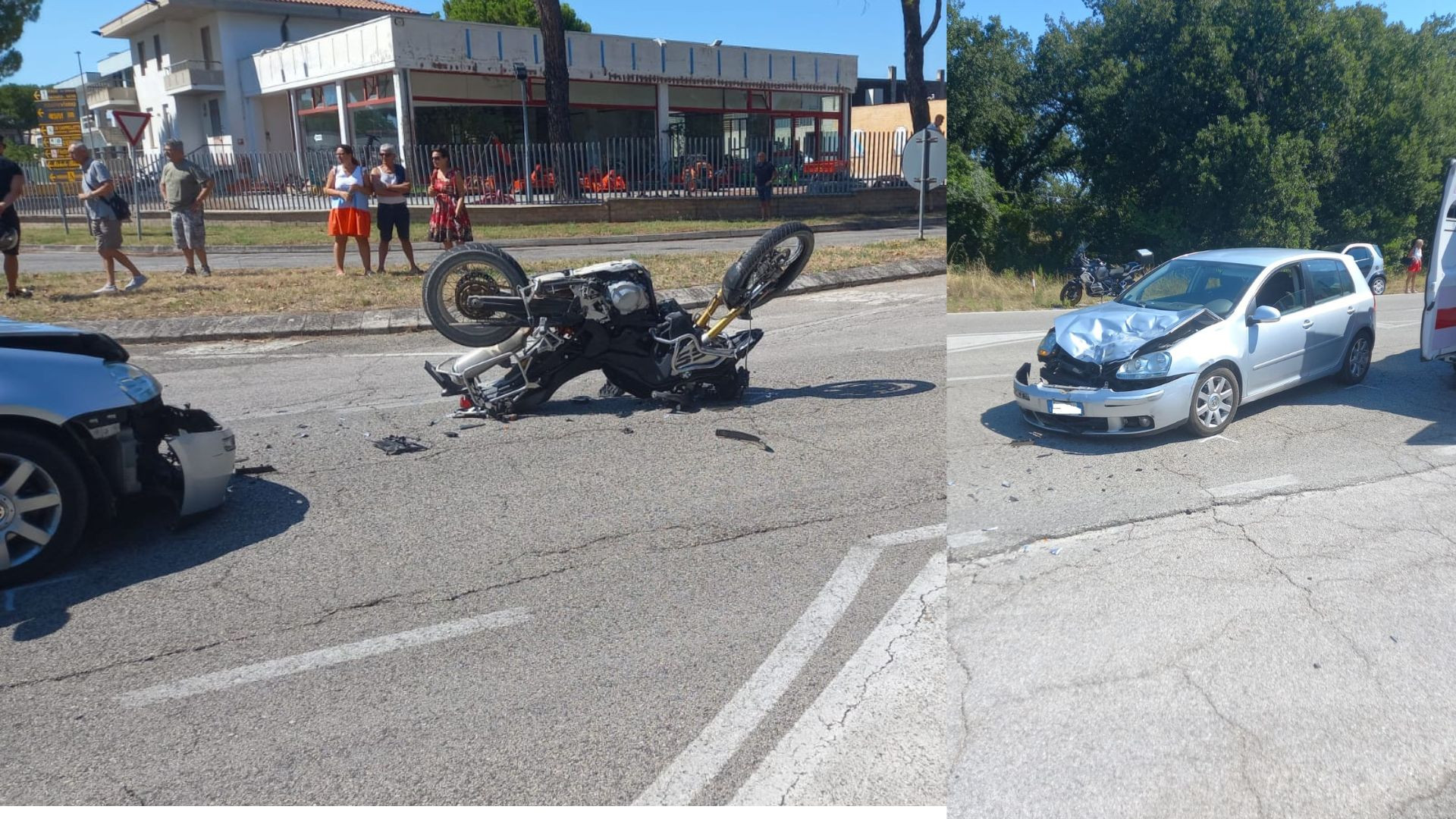 Treia, violento scontro tra auto e moto: centauro trasportato a ...