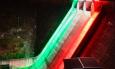 Cingoli, la diga di Castreccioni si illumina con il tricolore: riflettori su acqua e cambiamenti climatici