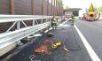Fiamme in autostrada A14: va a fuoco materiale edile, camion in salvo