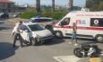 Incidente alla rotatoria del Corridomnia: impatto tra auto e moto, traffico in tilt verso la superstrada