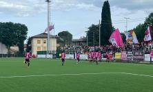 Eccellenza, il Tolentino è in finale playoff: uragano cremisi a Chiesanuova, 4-0 senza storia