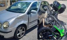 San Severino, scontro tra auto e moto: ferito un 50enne