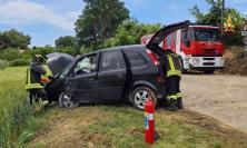 Scontro tra auto e camioncino a Corinaldo: un ferito trasportato in eliambulanza a Torrette