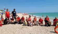 Civitanova, i cani eroi della Pegasus in azione: salvataggio in mare allo chalet Croce del Sud