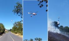 Magliano di Tenna, vasto incendio nelle campagne: evacuate alcune famiglie (FOTO)
