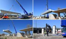 Ciclovia Adriatica, il ponte sul Chienti prende forma: posati i primi maxi-conci