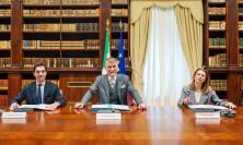 Villa Buonaccorsi, il ministro Giuli firma l'accordo di valorizzazione con Acquaroli e Tartabini