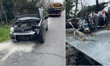 Macerata, scontro tra auto e moto lungo la Provinciale: ferito 38enne