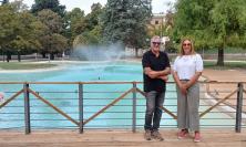 Macerata, torna in funzione la fontana del laghetto dei Giardini Diaz