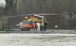 Ussita, incidente sulla neve: 22enne cade con lo snowboard e viene soccorso in eliambulanza