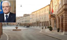 Mattarella arriva a San Severino: "La cittadinanza esponga il tricolore alle finestre"