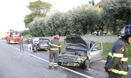 San Severino, auto si ribalta e ne travolge altre due (Foto)