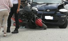 Corridonia, scontro tra auto e scooter: uomo trasportato all'Ospedale Torrette (FOTO)