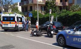 Civitanova, incidente in via Buozzi: motociclista al pronto soccorso (FOTO)