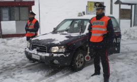 Carabinieri all'opera sul territorio per l'emergenza neve