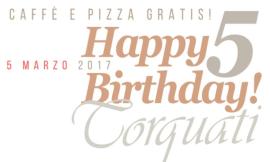"Buon compleanno Torquati": si festeggiano i cinque anni di attività con caffè e pizza gratis