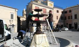 Ritorna al suo antico splendore la fontana di Piazza Matteotti a Potenza Picena