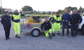 Recanati, sempre più risorse e mezzi per la Protezione Civile: inaugurata una nuova motopompa