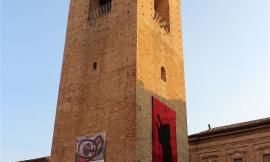 Fiber Art sulla Torre Civica di Recanati