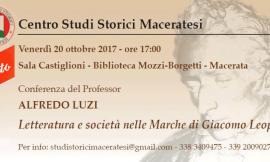 Macerata, alla Biblioteca Mozzi-Borgetti una conferenza su Leopardi tenuta dal prof. Alfredo Luzi