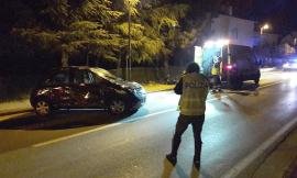 Montecosaro, incidente nella notte in Via Don Bosco: auto cappottata dopo l'impatto