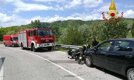 San Severino, incidente a Serralta: motociclista trasportato in elicottero a Torrette