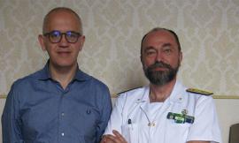 Civitanova, il Contrammiraglio Moretti in visita dal sindaco Ciarapica