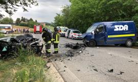 Schianto a Trodica di Morrovalle: un uomo trasferito a Torrette in eliambulanza (FOTO - VIDEO)