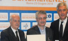 Asd Camerino Calcio, premiato Domenico Quadraroli per i suoi 26 anni di presidenza