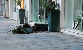 Civitanova, rompe un vaso e rovescia bidoni della spazzatura in centro: denunciato