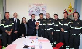 Macerata, il sottosegretario Candiani in visita al comando dei vigili del fuoco