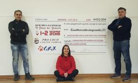 Sforzacosta, consegnato un assegno di 450 euro all'associazione onlus "Genitori & Figli per mano"