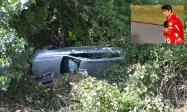 Serrapetrona, cappottamento in superstrada: a bordo il calciatore Federico Melchiorri. Ne esce illeso (FOTO)