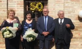 Treia, festa grande in casa Palazzesi per due 50esimi di matrimonio