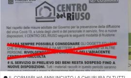 Emergenza coronavirus, il Cosmari chiude le isole ecologiche e i centri del riuso