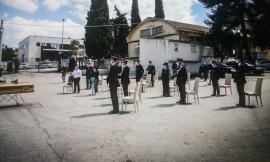 Macerata, l'ultimo saluto all'appuntato morto a causa del Coronavirus (FOTO)