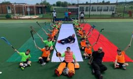 Hockey Potenza Picena, l'under 12 torna ad allenarsi colorando il campo con il tricolore