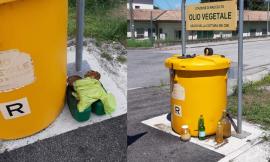 Matelica, olio abbandonato fuori dalla stazione di raccolta: "Il lockdown non ha fermato l'inciviltà"