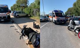 Porto Recanati, scontro tra due scooter: i conducenti finiscono al pronto soccorso, non sono gravi