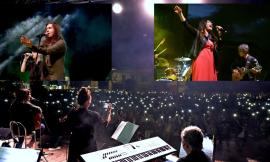 Castelraimondo, boom di presenze per l'evento con Povia e Luisa Corna: la piazza si illumina