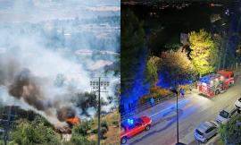Macerata, incendio in via Cioci: fiamme domate, poi il rogo si riaccende (FOTO e VIDEO)