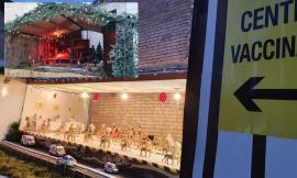 Corridonia, accanto al presepe spunta la riproduzione in miniatura di un hub vaccinale (FOTO)