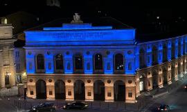 Macerata, lo Sferisterio si tinge con i colori dell'Ucraina