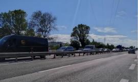 Civitanova, tamponamento a catena in superstrada: un ferito e traffico in tilt