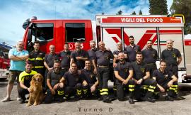 Vigili del fuoco Macerata, il capo reparto Gianfranco Brizzola va in pensione: il saluto dei colleghi