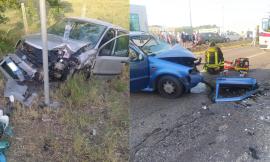 Pollenza, tremendo frontale tra due auto lungo la provinciale 77: tre feriti, due gravi (FOTO e VIDEO)