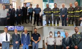 Ferragosto di lavoro per forze dell'ordine e vigili del fuoco: la visita del prefetto Ferdani