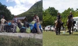 Apiro, afflusso record di turisti a Pian dell'Elmo: a vigilare sul parco gli Angel Ranger a cavallo
