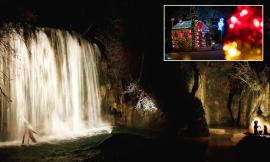 Natale magico a Sarnano: le Cascate Perdute si illuminano di notte, ecco quando