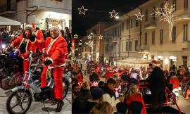 Castelraimondo, i Babbi Natale arrivano in moto con la Joy Dance e Stefanino dj